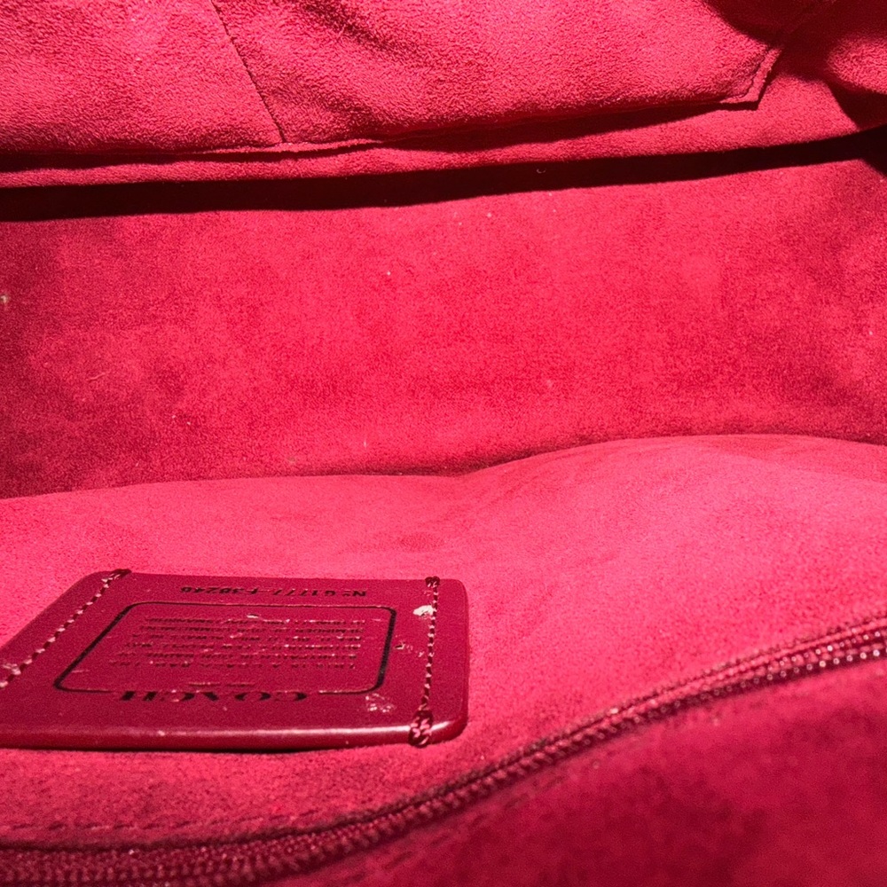 Coach Satchel in Brown and Burgundy with Snakeskin Accents - Picture 9 of 12
